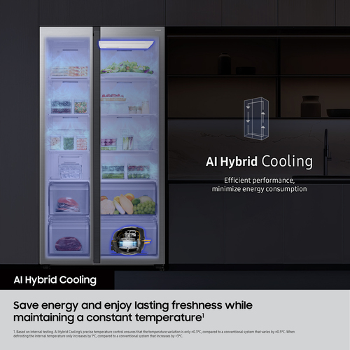 Samsung RM70F67RDREU Bespoke AI Series 8 Multi Door Fridge Freezer - Stainless Steel - image 8