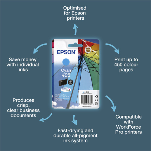 Epson Sglpack CY 406 DURABrite Ultra Ink RF/AM