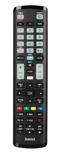 Hama Universal Remote Control voor Samsung TVs IR Teachable Illuminating Buttons Afstandsbediening Zwart, afbeelding 2