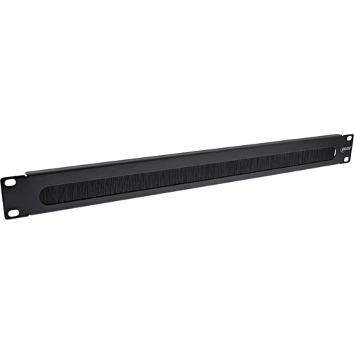 Product image: InLine 19" Cable entry plate with brush, 1U, RAL 9005 black