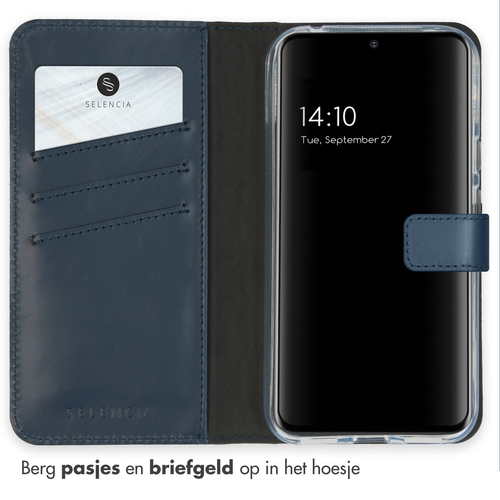 Selencia Echt Lederen Bookcase Google Pixel 8a - Blauw, afbeelding 3