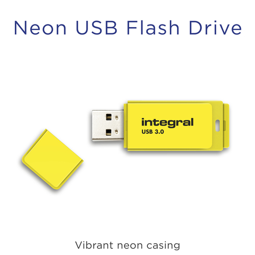 Integral 64GB USB3.0 DRIVE NEON YELLOW UP TO R-100 W-30 MBS – image 3