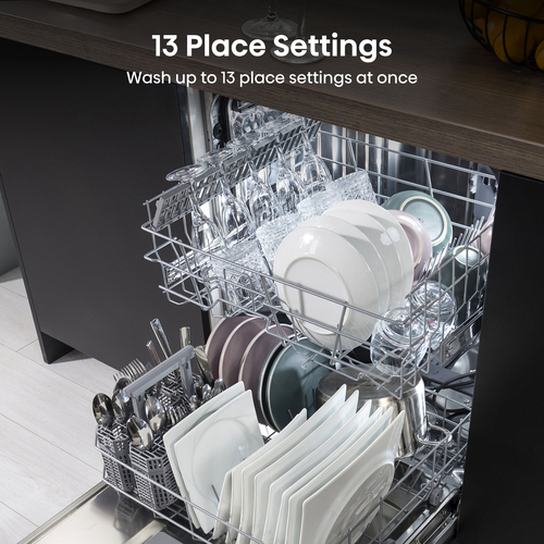 Hisense HV642E90UK Fully Integrated Full Size Dishwasher - Stainless Steel Control Panel with Fixed Door Hinge Kit - E Rated, Stainless Steel - image 2