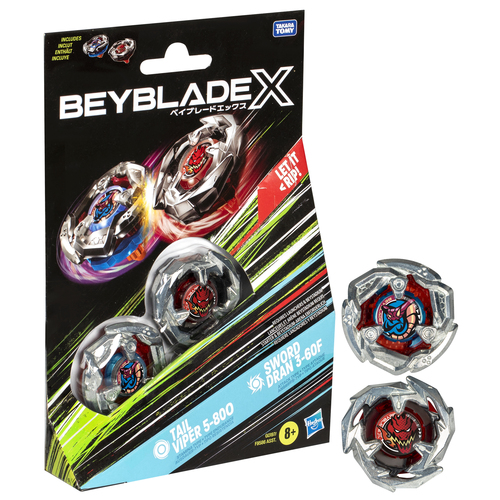 Beyblade X Tail Viper 5-80O & Sword Dran 3-60F Боевой волчок