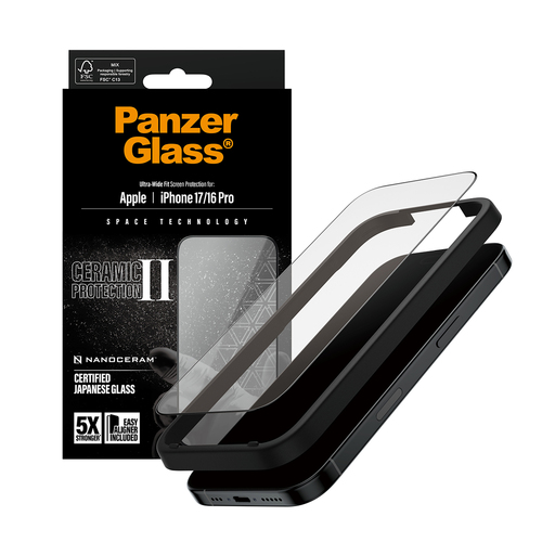 PanzerGlass Ultra-Wide Fit Ceramic II Apple iPhone 17/ 16 Pro Screenprotector, afbeelding 5