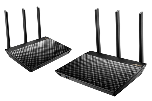ASUS AiMesh AC1900 WiFi System (RT-AC67U 2 Pack) беспроводной маршрутизатор Гигабитный Ethernet Трехдиапазонный (2,4 ГГц/5Ггц/5ГГц) Черный
