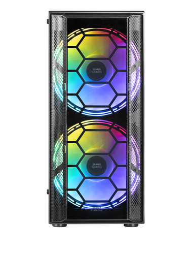 Mars Gaming MC500 ATX PC Case 2 XXL FRGB Fans Window and Grilles Black – image 3