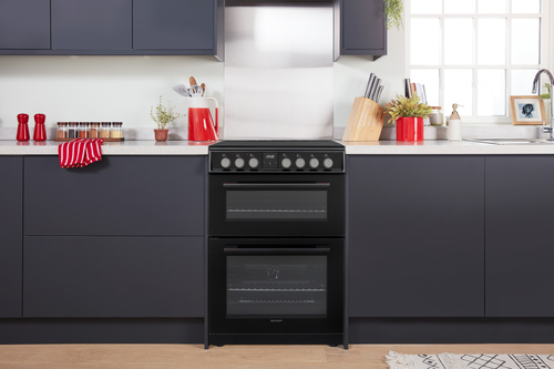 Sharp KF-66DVDD04BM1K-EN cooker Freestanding cooker Electric Ceramic hob Black – image 7