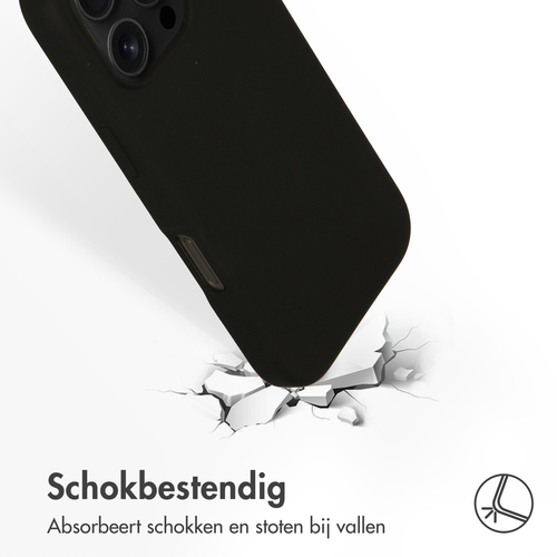 Accezz Liquid Silicone Backcover met MagSafe iPhone 16 Pro Telefoonhoesje Zwart, afbeelding 5