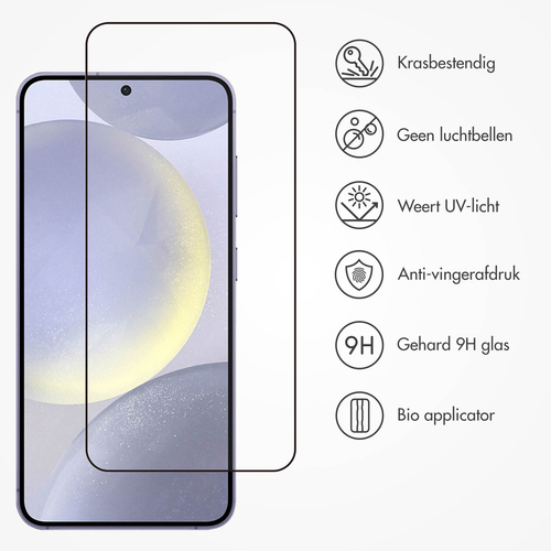 Accezz Gehard Glas Full Cover Screenprotector met applicator Samsung Galaxy S24 Plus, afbeelding 2