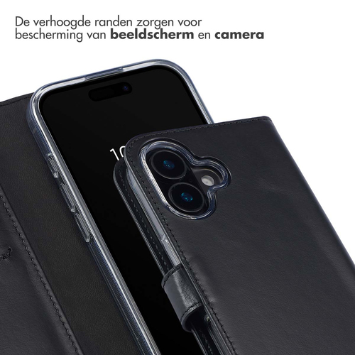 Selencia Echt Lederen Bookcase iPhone 16 - Zwart, afbeelding 4