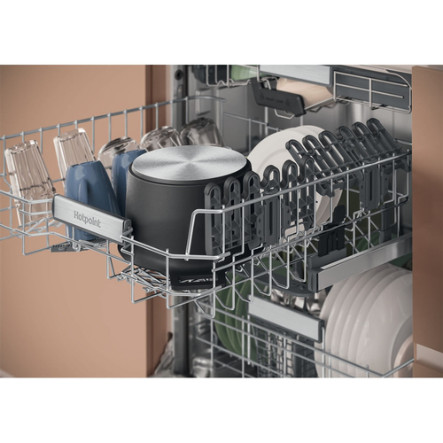 Hotpoint Hydroforce H8IHP42LUK Fully Integrated Full Size Dishwasher - Black Control Panel with Fixed Door Hinge Kit - C Rated, Black - image 7