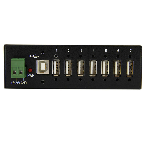 StarTech.com USB 2.0 Hub - 7 Port - Mountable Rugged Industrial - Self Powered USB Hub Sort – billede 3
