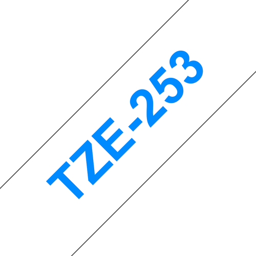 Brother P-Touch TZe Laminated Tape 24mm x 8m Blue on White TZE253 - image 1