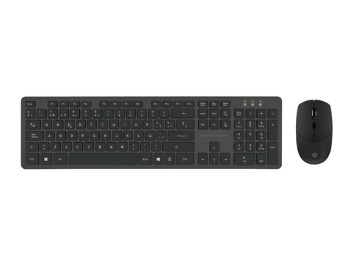 Conceptronic ORAZIO01ES клавиатура Мышь входит в комплектацию Офисная Беспроводной RF QWERTY Испанский Черный