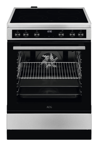 AEG CCB644OCBM Freestanding cooker Electric Ceramic hob Black, Stainless steel