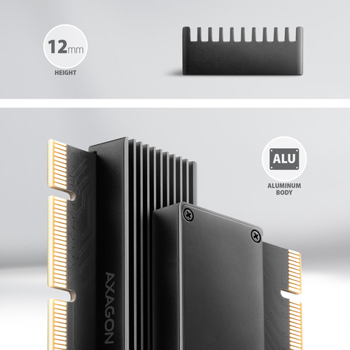 AXAGON SOLID interner PCIe-Adapter fr NVMe M2 SSD mit Khlkrper – Foto 4 von 8