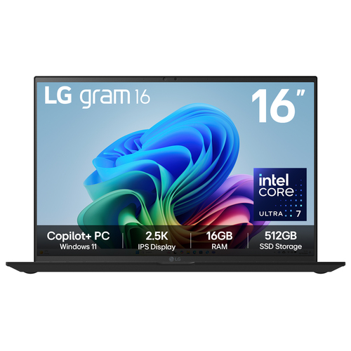 LG gram 16 16Z90TL-G.AU75A1 16" Laptop, Copilot PC - Intel®Core Ultra 7, 512 GB SSD, Black, Black - image 1
