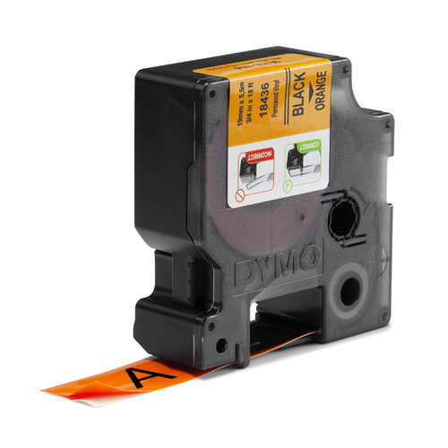 Dymo RhinoPRO Industrial Tape 1500OR Coloured Vinyl 19mm Orange Ref 18 - image 3