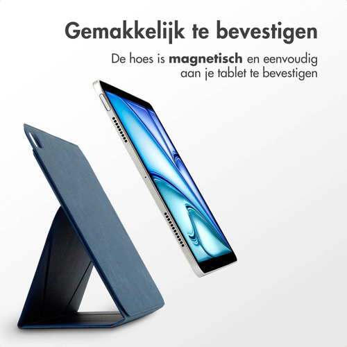 ACCEZZ – High Stand Tablet Case – Bookcase 11″ – Kunst­leder – Magnetische bevestiging – Verstelbare stand – donkerblauw, afbeelding 4