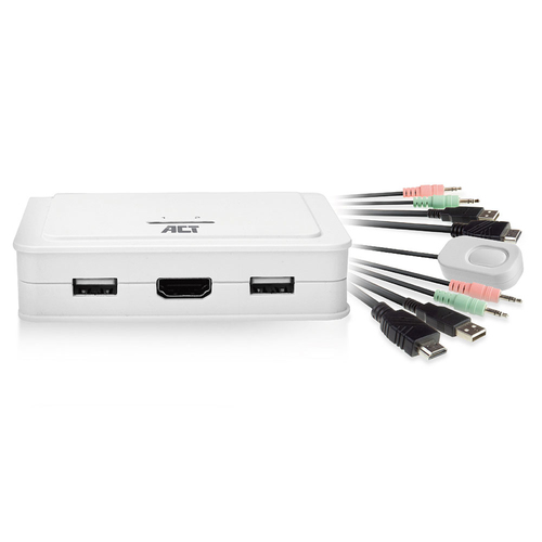 ACT AC7910 HDMI 4K KVM switch with fixed cables