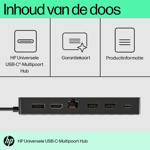 HP Universal USB-C Multiport Hub USB Hub Zwart – Photo 9 sur 11
