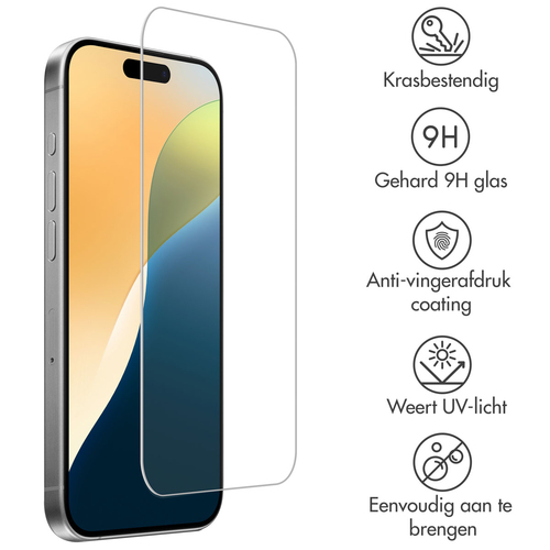 Accezz Gehard Glas Screenprotector iPhone 16 Pro - screenprotector, afbeelding 2