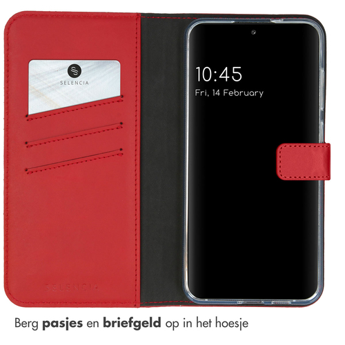 Selencia Echt Lederen Bookcase Samsung Galaxy S24 Plus - Rood, afbeelding 3