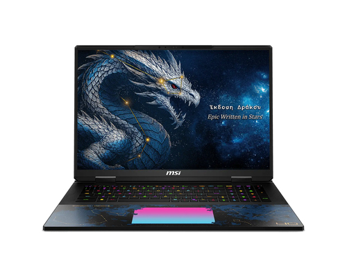 MSI Titan 18 HX Dragon Edition Draco Epic A2WJ-1218DE Intel Core Ultra 9 290HX Plus Ноутбук 45,7 cm (18") UHD+ 96 GB DDR5-SDRAM 4 TB Твердотельный накопитель (SSD) NVIDIA® GeForce RTX™ 5090 Laptop GPU Wi-Fi 7 (802.11be) Windows 11 Home Черный Немецкий