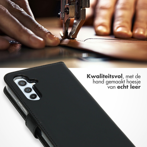 Selencia Echt Lederen Bookcase Samsung Galaxy A54 (5G) - Zwart, afbeelding 2