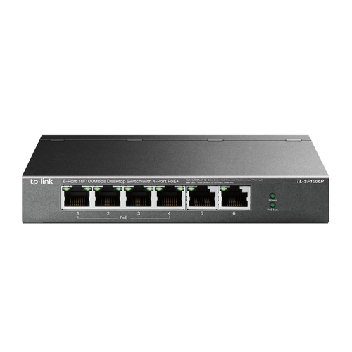 TP-Link TL-SF1006P сетевой коммутатор Неуправляемый Fast Ethernet (10/100) Питание по Ethernet (PoE) Черный