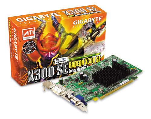 GIGABYTE ATI RADEON X300 SE PCI-E 128MB DVI TV-Out