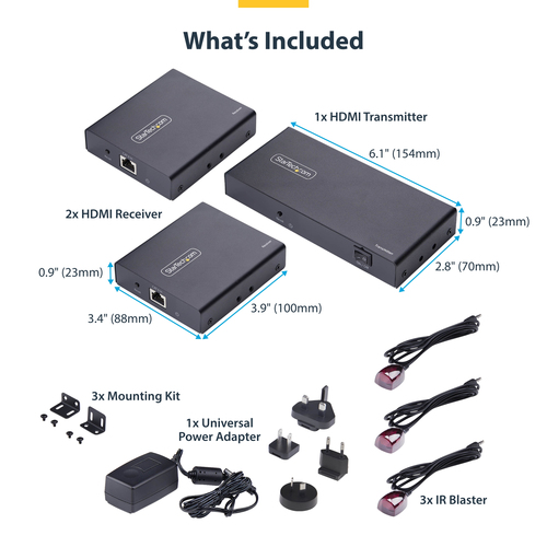 StarTech.com 2-Port HDMI Extender and Splitter Over CAT6, 4K – image 7