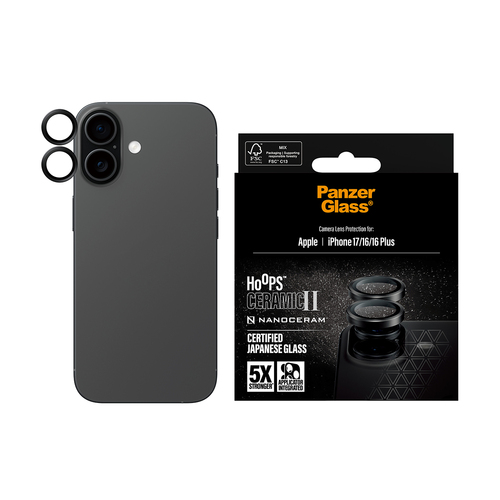 PanzerGlass ® Hoops® Ceramic II Camera Lens Protector iPhone 17 | iPhone 16 | 16 Plus Protector de pantalla Apple 1 pieza(s)