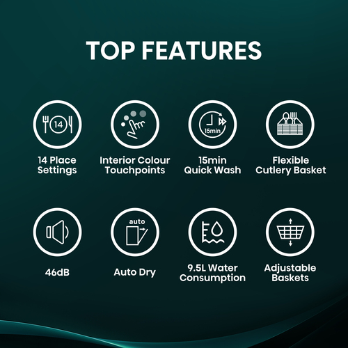 Hisense HV642C65UK Full-size Fully Integrated Dishwasher, Black - image 3