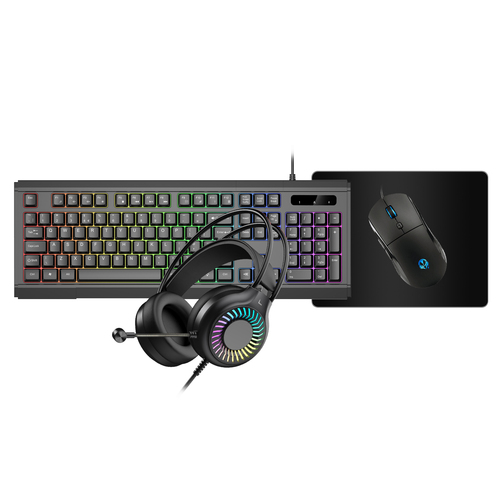 VIDA GAMER BLK 4IN1 USB KB MS HS KIT