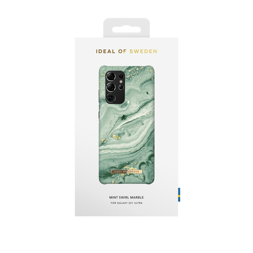 iDeal of Sweden Printed Case Galaxy S21 Ultra Mint Swirl Marble