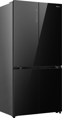 Hisense KitchenFit RQ768N4GBE Total No Frost American Fridge Freezer - Black Glass - E Rated, Black - image 3