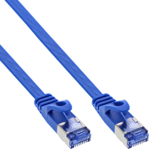 Product image: InLine Flat patch cable, U/FTP, Cat.6A, blue, 10m