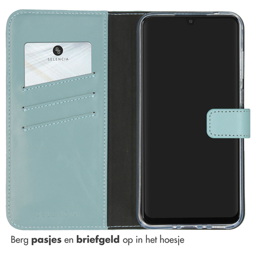 Selencia Echt Lederen Bookcase Samsung Galaxy A35 - Air Blue, afbeelding 3