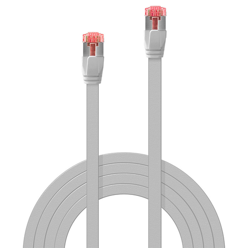 Lindy Patchkabel Cat6 U/FTP Flachband grijs 3.00m, afbeelding 3