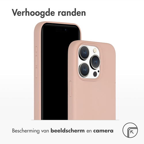 Accezz Liquid Silicone Backcover met MagSafe iPhone 15 Pro Telefoonhoesje Roze, afbeelding 5