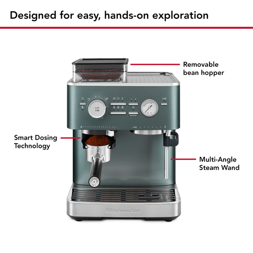 KitchenAid Semi Automatic Espresso Machine with Burr Grinder Juniper - image 4