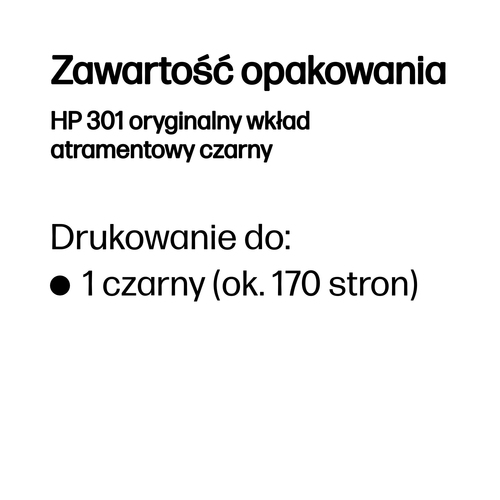 Oryginalny wkład tusz HP 301 (CH561EE) Czarny (Black)