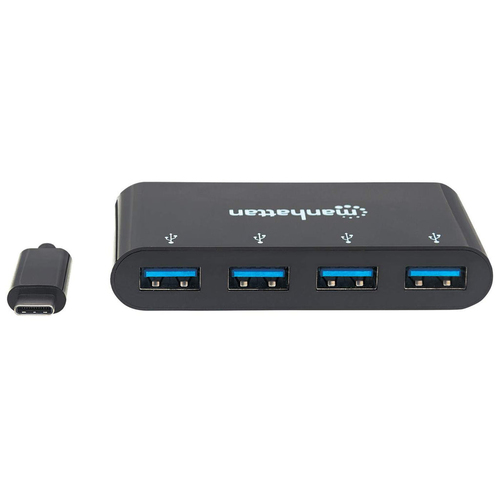 Manhattan Hub/dock USB-C, puertos (4): 4x USB-A, 5 Gbps (USB 3.0), Alimentado por USB (no requiere alimentación externa), equivalente a HB30C4AB imagen 3