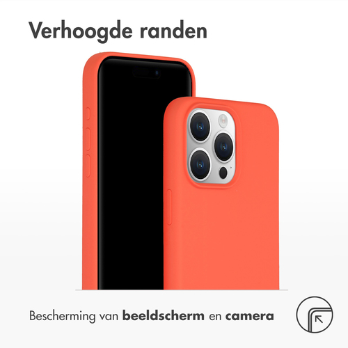 Accezz Liquid Silicone Backcover met MagSafe iPhone 15 Pro Max Telefoonhoesje Oranje, afbeelding 4
