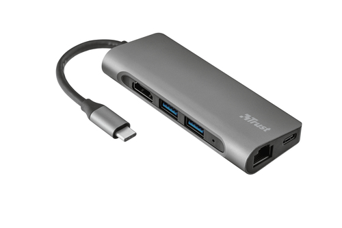 Trust 23331 laptop dock/port replicator Wired USB 3.2 Gen 1 (3.1 Gen 1) Type-C Silver – image 1