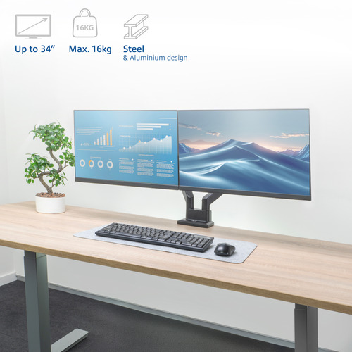 ACT AC8312 soporte para monitor 86,4 cm (34") Escritorio Negro