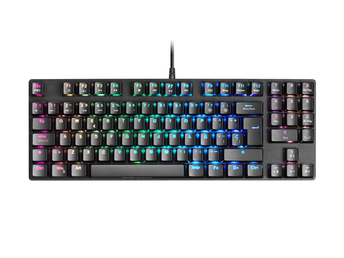 Mars Gaming MKREVOPROWBRES Black, Mechanical RGB Gaming Keyboard, TKL+ NUM, Brown Switch, Spanish