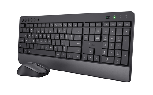Trust Trezo клавиатура Мышь входит в комплектацию Универсальная Беспроводной RF QWERTY Американский английский Черный